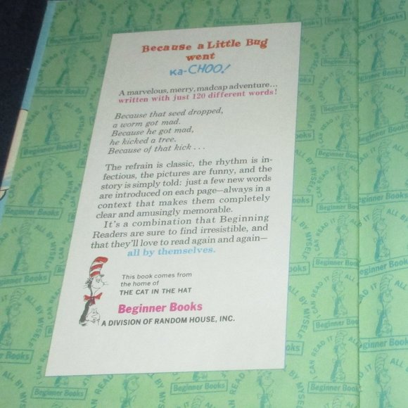 Because a Little Bug Went Ka-Choo ( Dr. Seuss / Beginner Books, 1975, Hardcover) - Picture 3 of 5